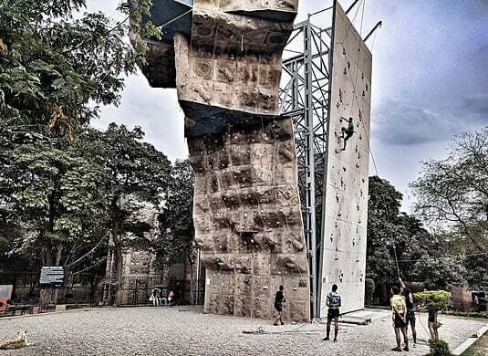 5 Fun & Adventure Places In delhi 
rock climbing 
rock climbing at imf 
imf rock climbing image
